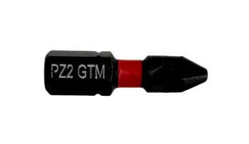 Набір ударних біт GTM Impact PZ2, 25 мм зі сталі S2 (профупаковка 20 од)