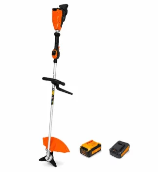 Тример акумуляторний GTM BT56/1200BL KIT, ширина косіння 25/42см, 56В з АКБ 2.5 А·год та ЗП, ніж + косильна головка